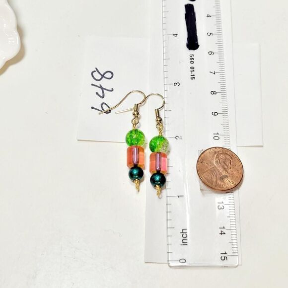 Artisan earrings 648# NEW bohemian Vintage glass earrings Y2k earrings retro c - Picture 3 of 3